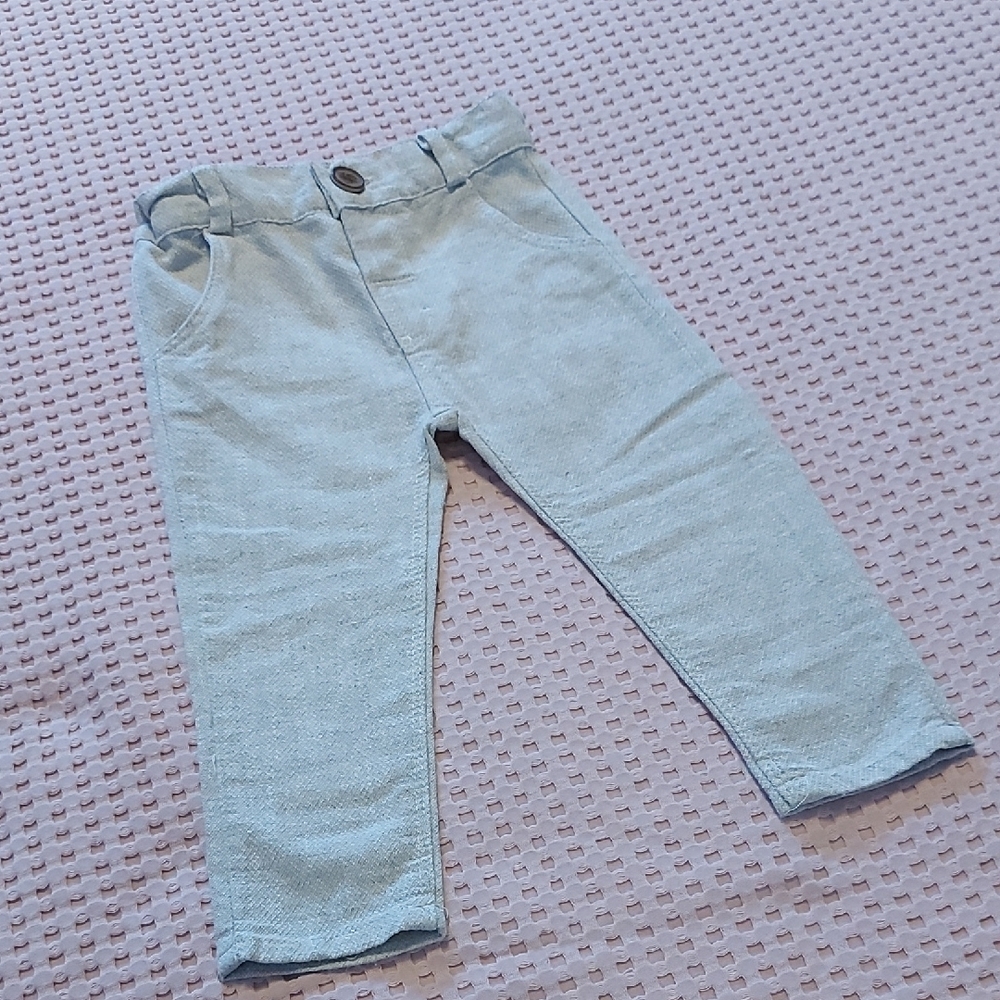 Beige Casual Cropped Pants with Straight Legs